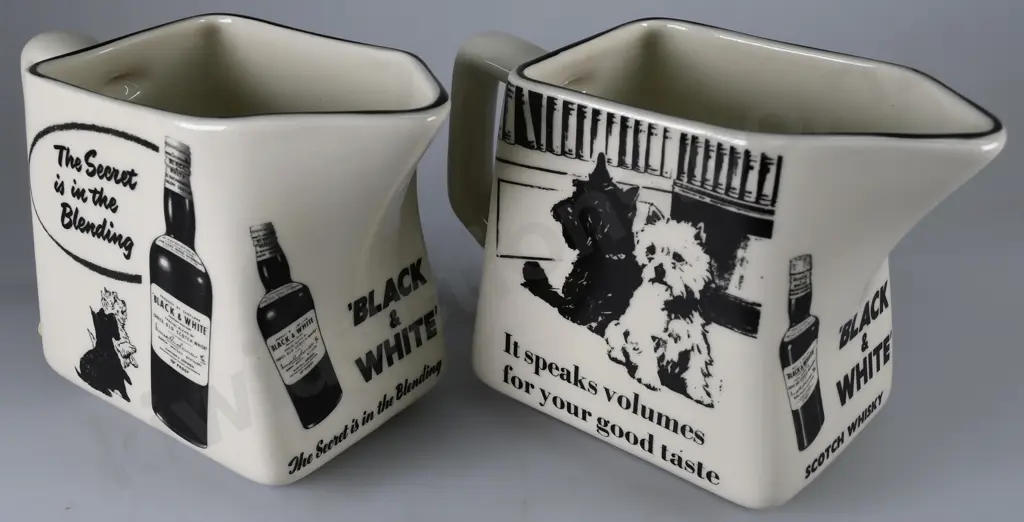 BLACK & WHITE WHISKY WATER JUGS SET OF 8 Image 1++