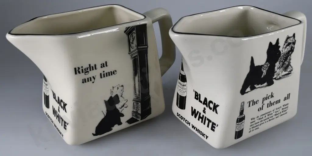 BLACK & WHITE WHISKY WATER JUGS SET OF 8 Image 1++