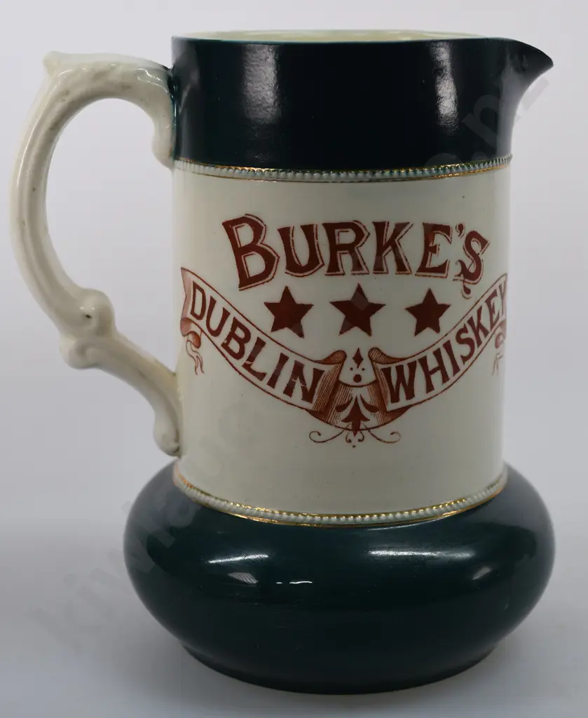 BURKE’S DUBLIN WHISKEY ADVERTISING WATER JUG Image 1++