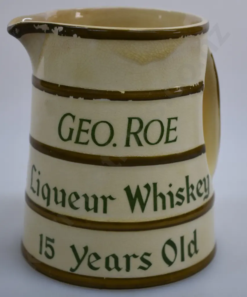 GEO. ROE LIQUEUR WHISKEY WATER JUG Image 1++