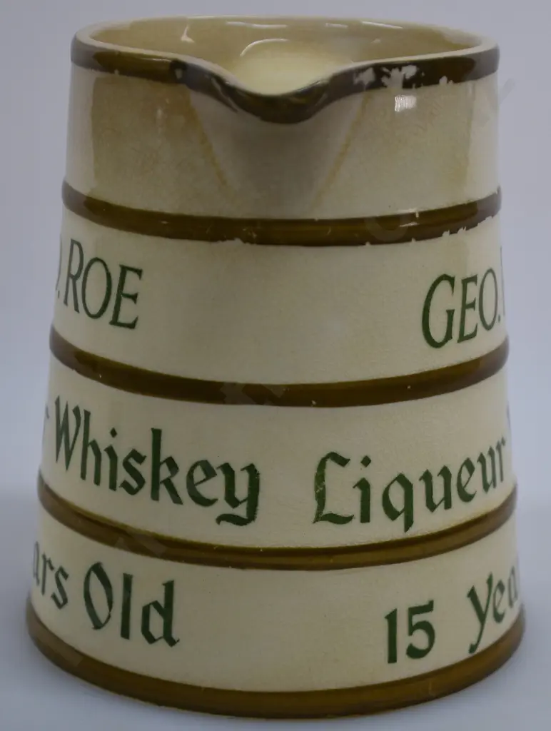 GEO. ROE LIQUEUR WHISKEY WATER JUG Image 1++