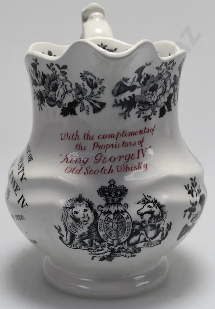 KING GEORGE IV WHISKY WATER JUG Image 1++