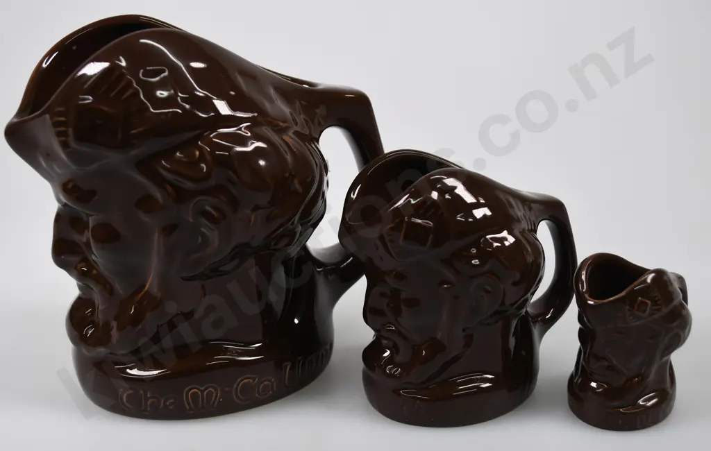 MCCALLUM CHARACTER WHISKY WATER JUGS, DARK BROWN Image 1++