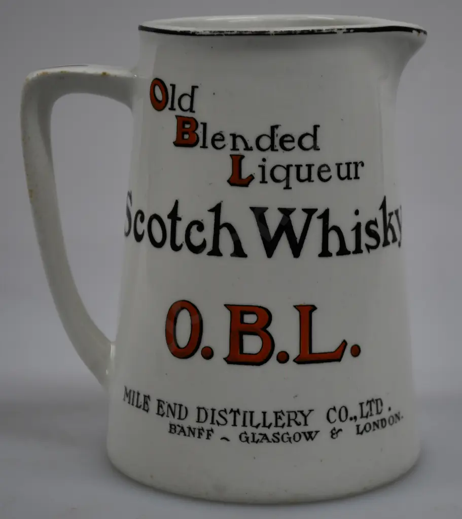 MILE END DISTILLERY WHISKY ADVERTISING WATER JUG Image 1++