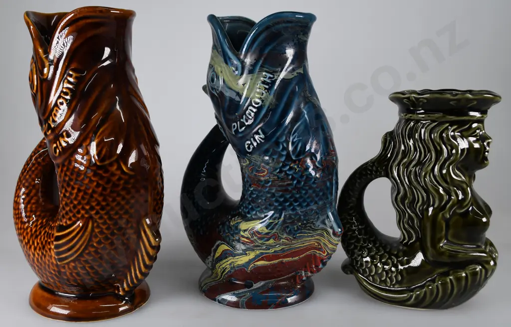 PLYMOUTH GIN ADVERTISING WHISKY WATER JUGS Image 1++