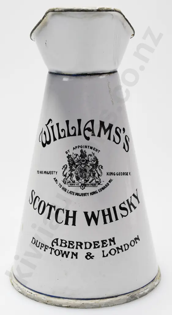 WILLIAMS'S SCOTCH WHISKY ENAMEL WATER JUG Image 1++