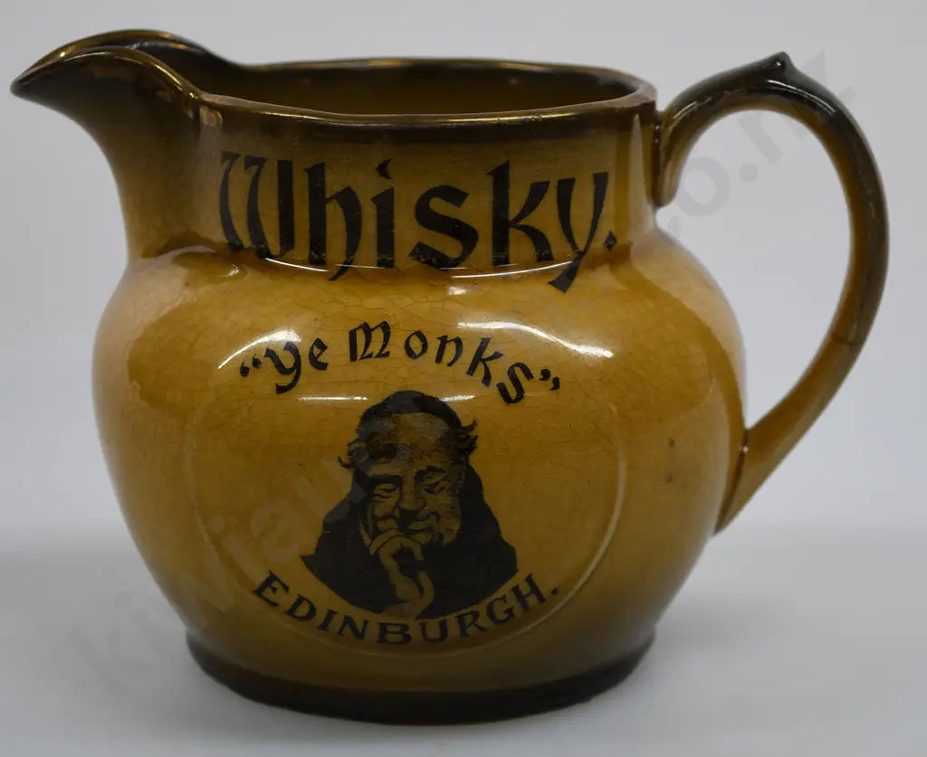 YE MONKS ENDNBURGH WHISKY ADVERTISING WATER JUG Image 1++
