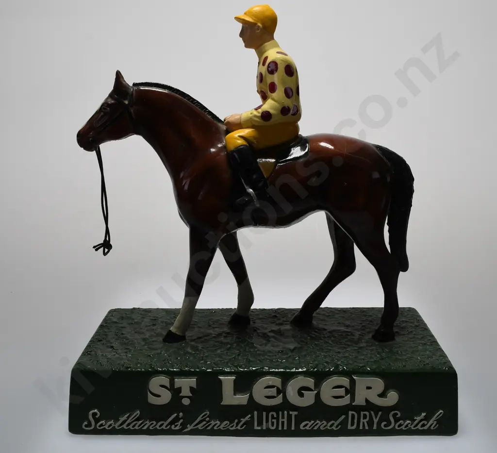 ST LEGER SCOTCH HORSE AND JOCKEY FIGURE Image 1++
