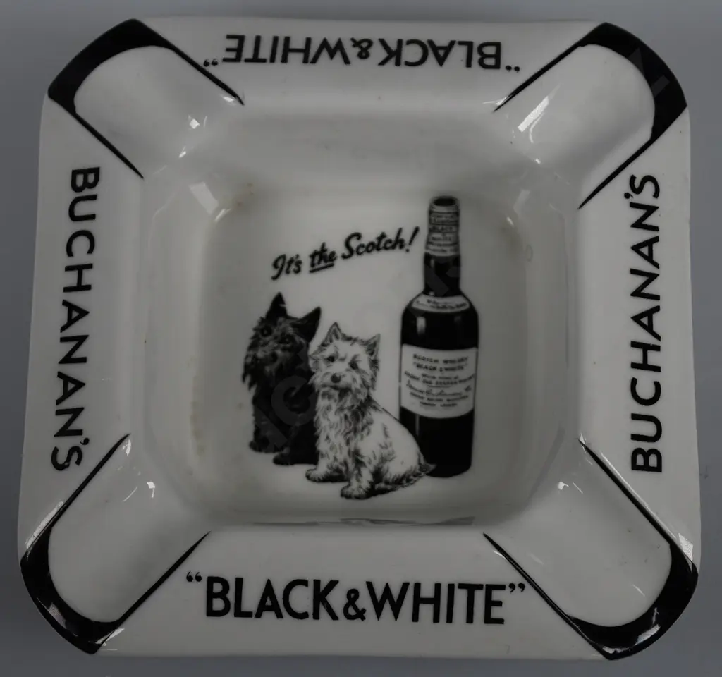 BLACK & WHITE WHISKY ASHTRAYS Image 1++