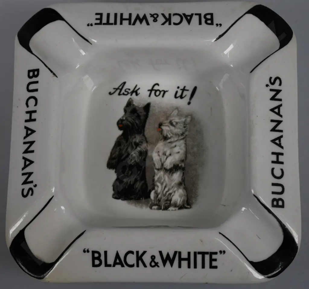 BLACK & WHITE WHISKY ASHTRAYS Image 1++