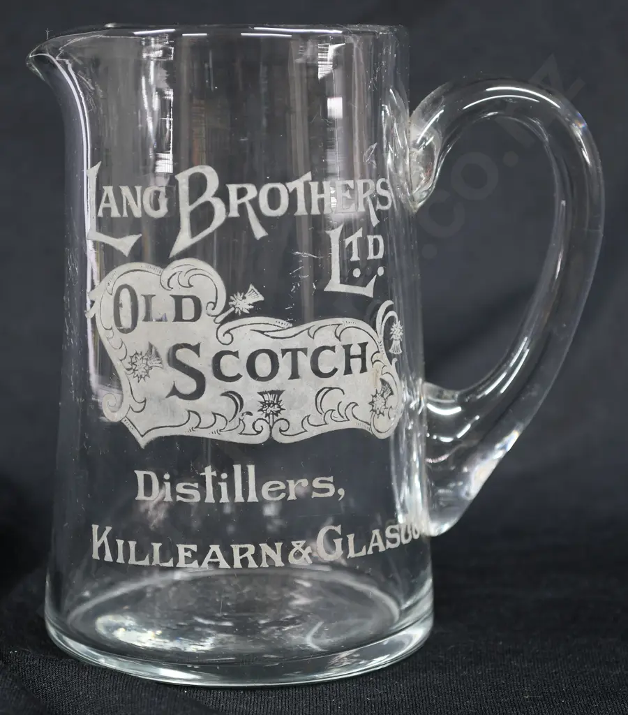 LANG BROTHERS LTD SCOTCH WHISKY GLASS WATER JUG Image 1++