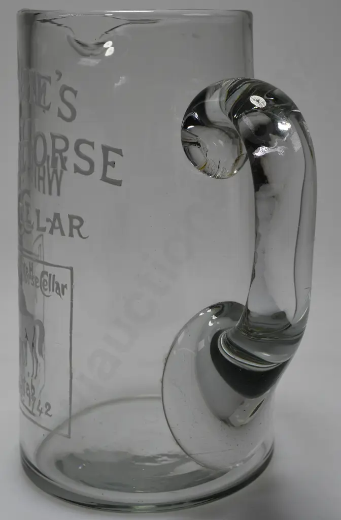MACKIE'S WHITE HORSE CELLAR GLASS WATER JUG Image 1++
