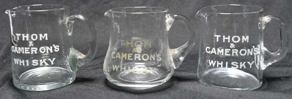 THOM & CAMERON WHISKY GLASS WATER JUGS Image 1++