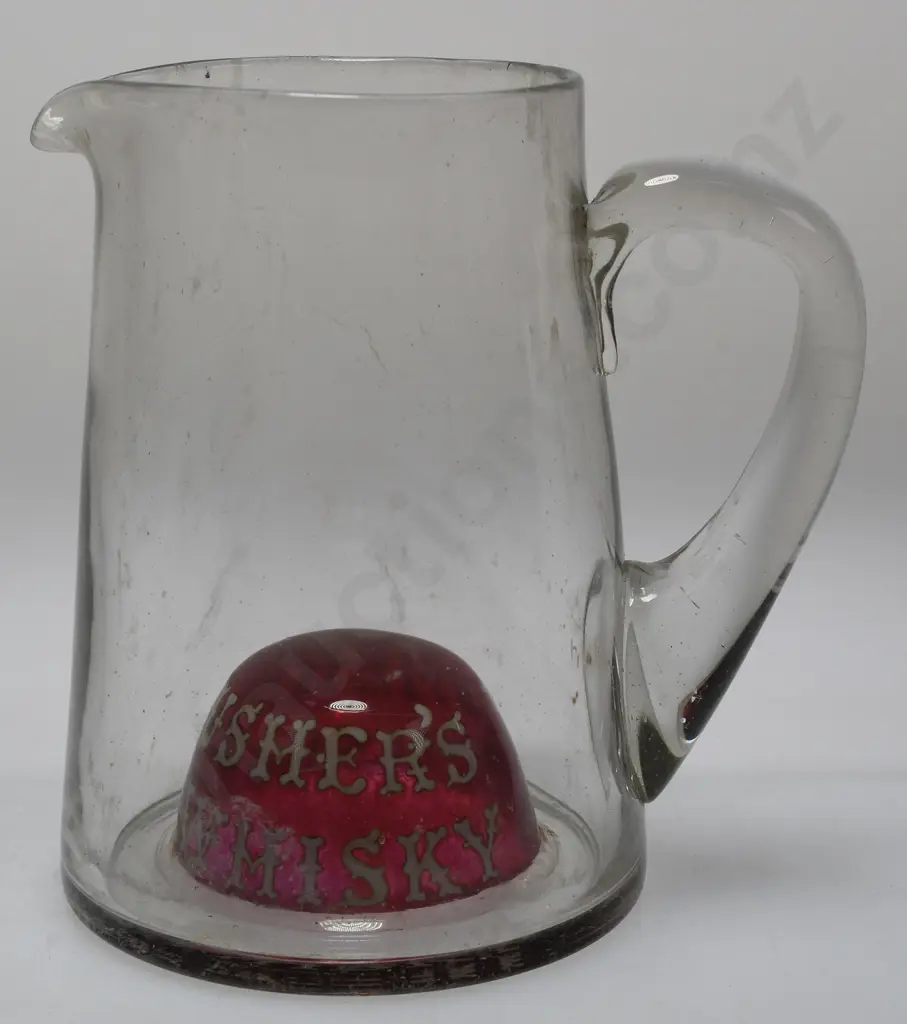 USHER'S GLASS WHISKY ADVERTISING JUG Image 1++