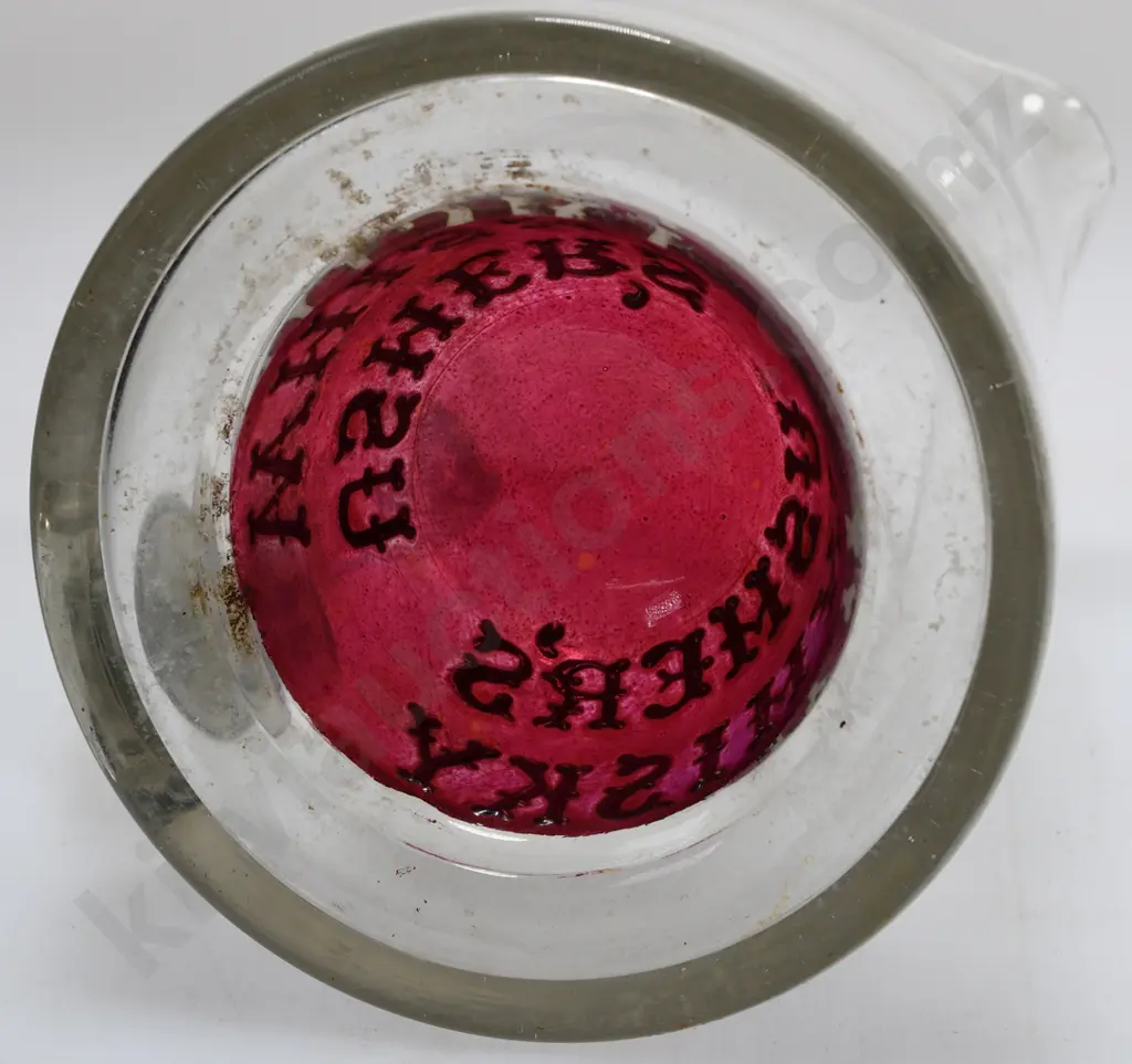 USHER'S GLASS WHISKY ADVERTISING JUG Image 1++