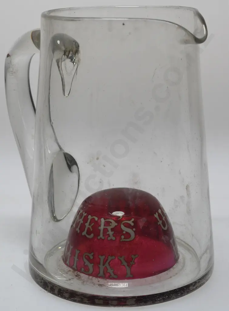 USHER'S GLASS WHISKY ADVERTISING JUG Image 1++