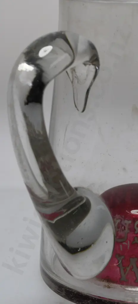 USHER'S GLASS WHISKY ADVERTISING JUG Image 1++