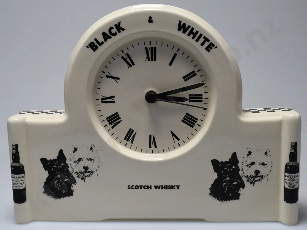 BLACK & WHITE ADVERTISING CLOCK Image 1++