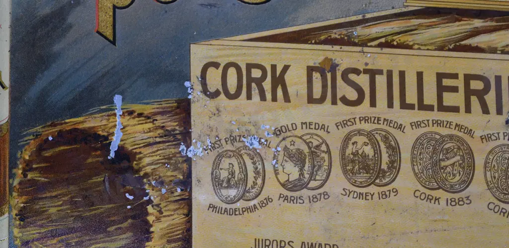 CORK DISTILLERS CO IRISH WHISKY TIN SIGN Image 1++