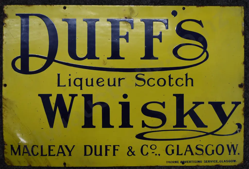 DUFF'S GLASGOW ENAMEL SIGN Image 1++
