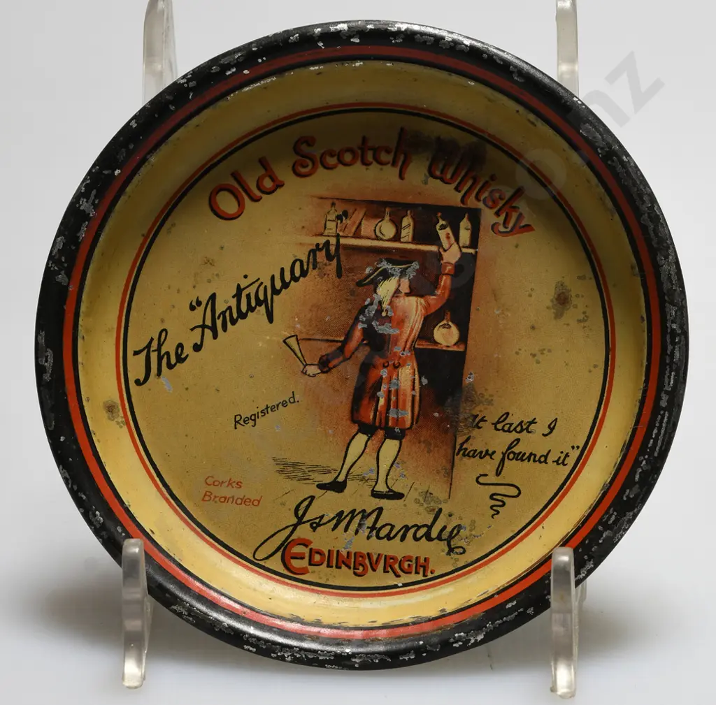 THE ANTIQUARY OLD SCOTCH WHISKY TIN DISH Image 1++