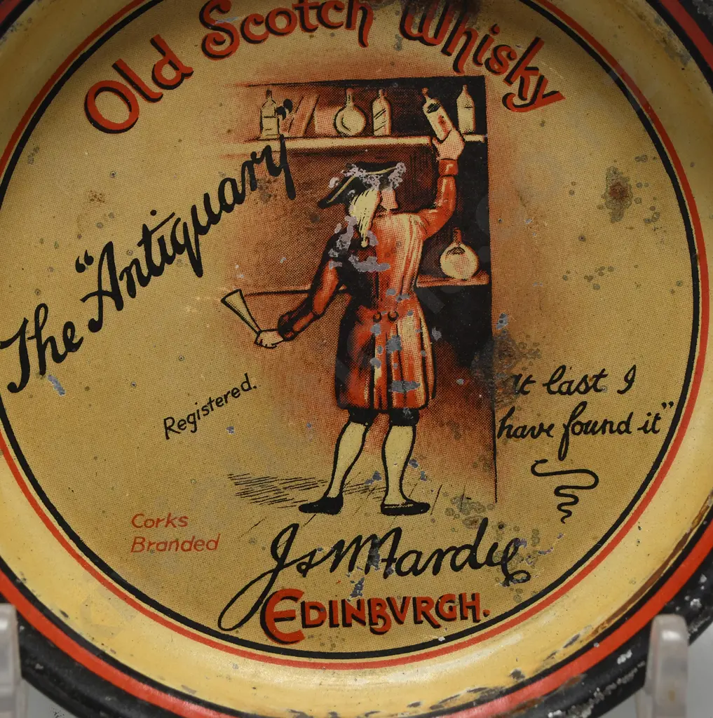 THE ANTIQUARY OLD SCOTCH WHISKY TIN DISH Image 1++