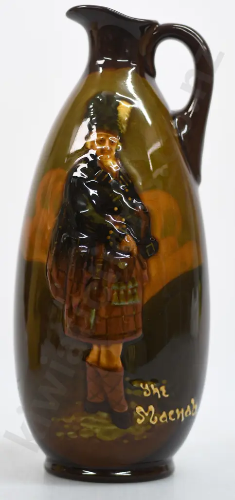 ROYAL DOULTON KINGSWARE FLASK THE MACNAB Image 1++