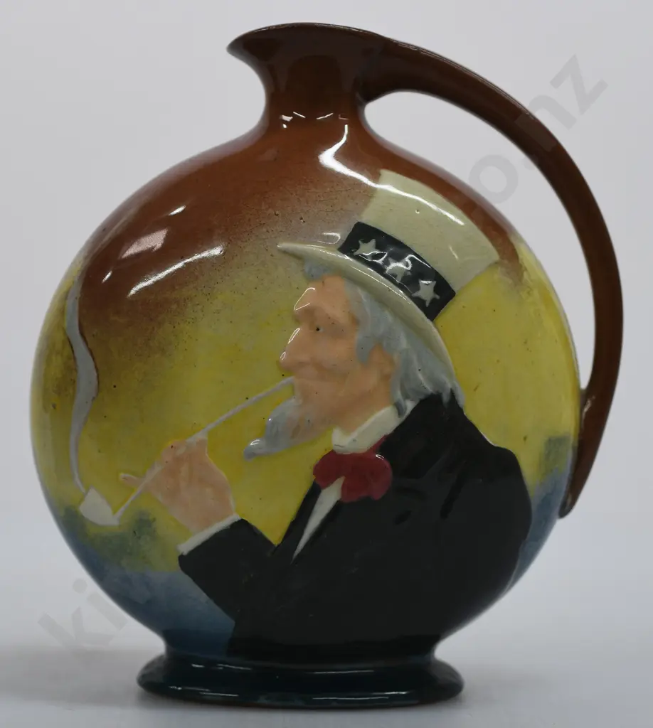 ROYAL DOULTON QUEENSWARE FLASK UNCLE SAM Image 1++