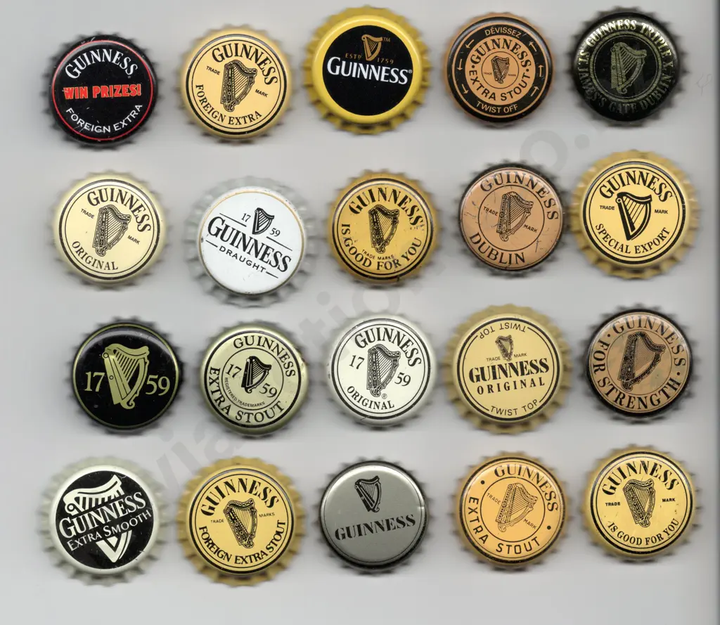 GUINNESS BOTTLE CAPS 20 DIFFERENT Image 1++