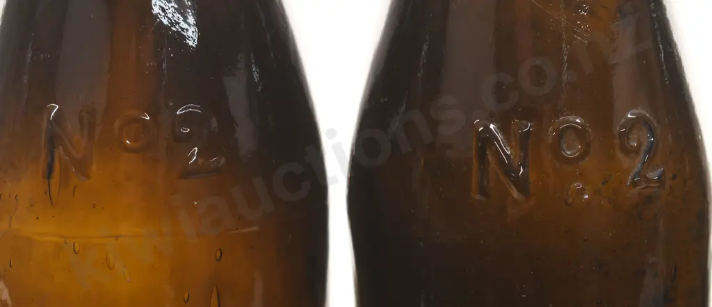 NUMBERED BLACK GLASS BOTTLES, SKITTLE Image 1++