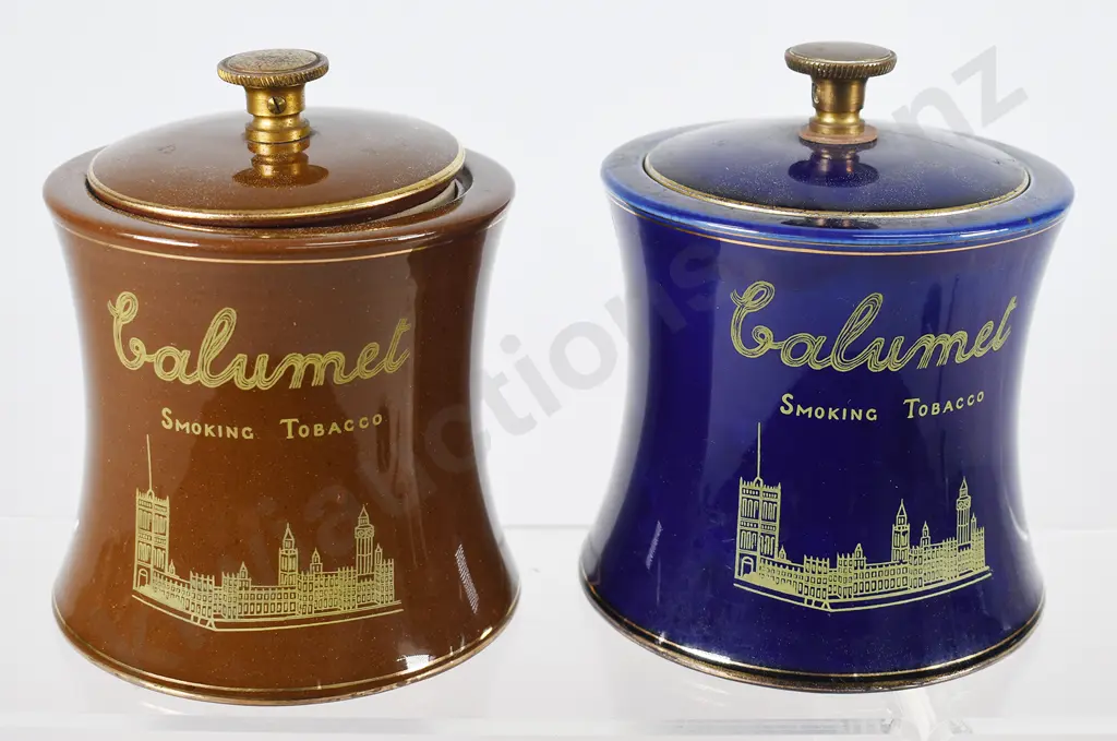 CALUMET LIDDED TOBACCO JARS Image 1++