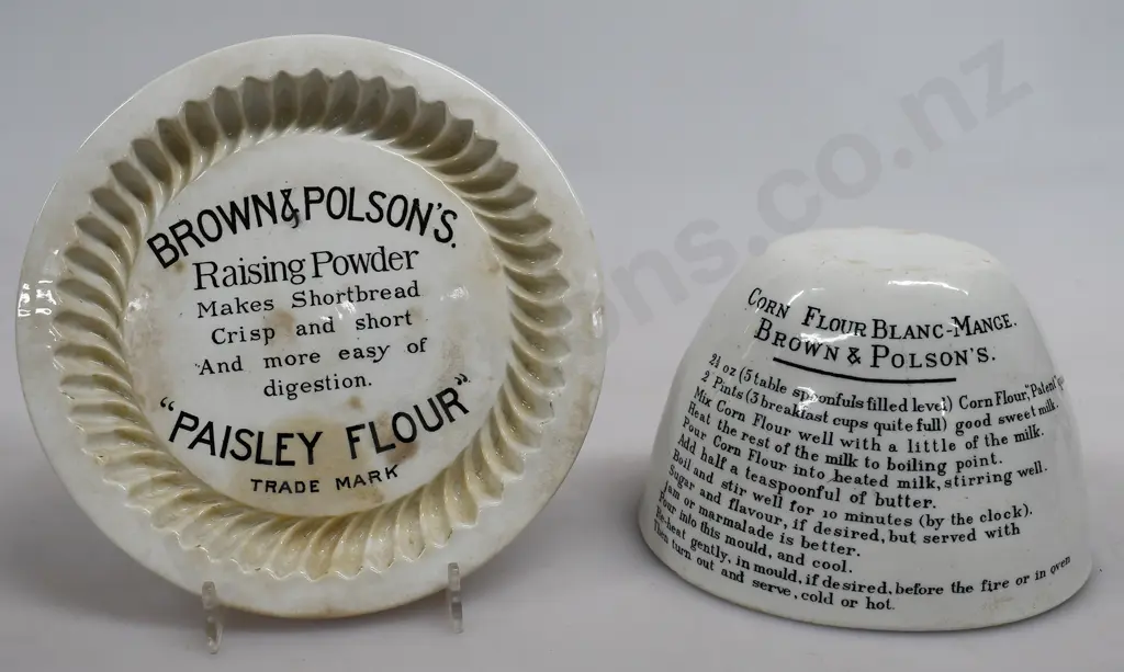 BROWN & POLSON'S RAISING POWDER PLATE, JELLY MOULD Image 1++