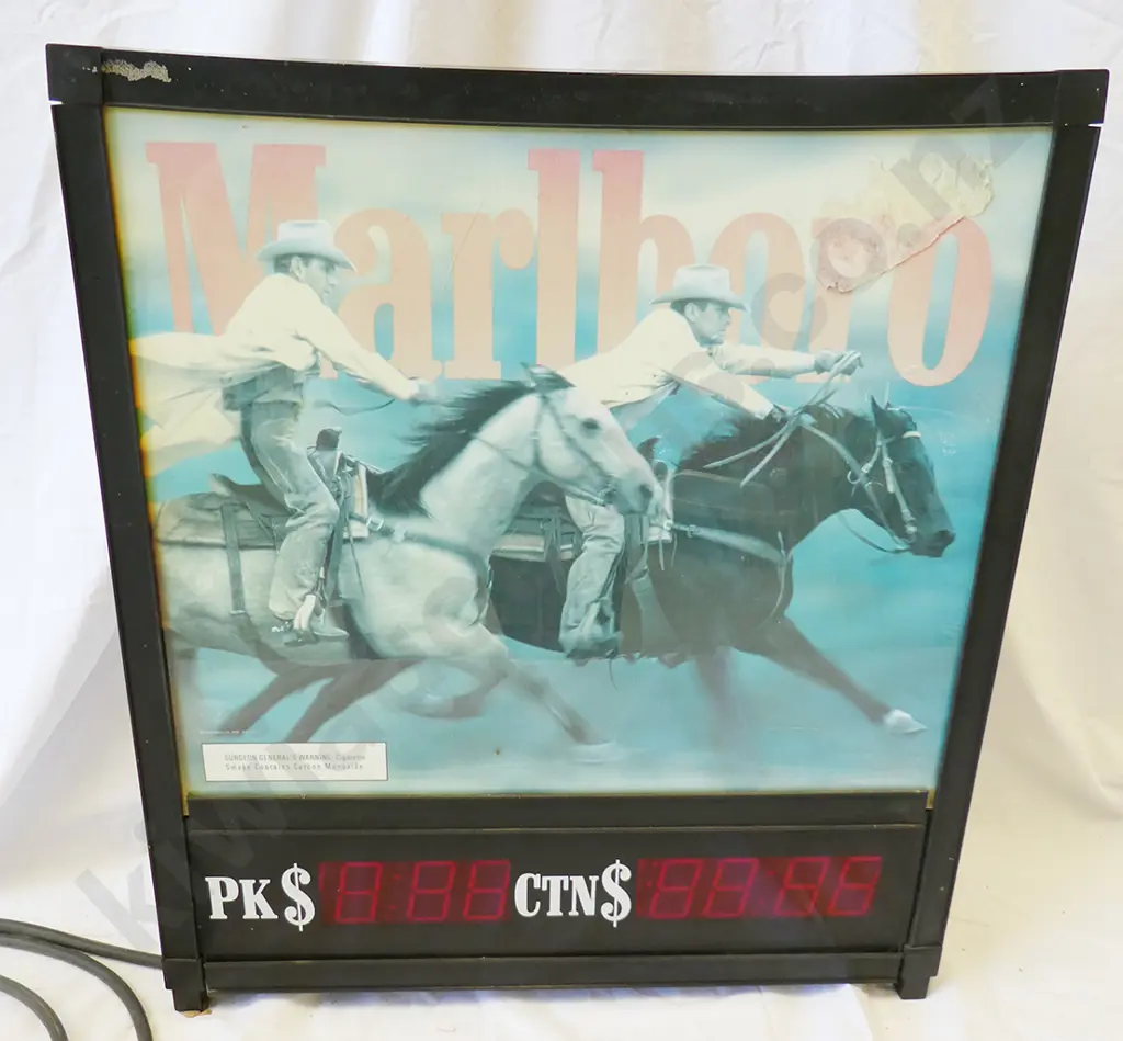 MARLBOROUGH CIGARETTES DOUBLE SIDED ADVERTISING DISPLAY Image 1++