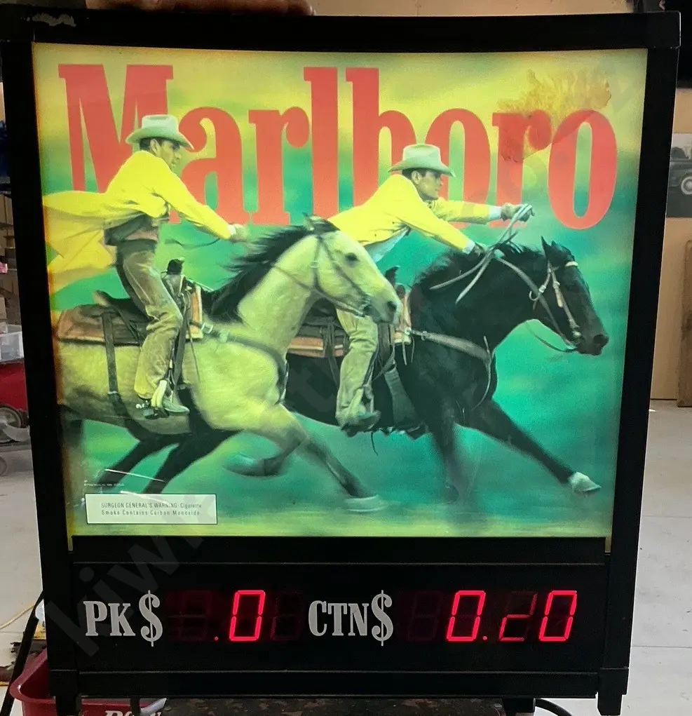 MARLBOROUGH CIGARETTES DOUBLE SIDED ADVERTISING DISPLAY Image 1++