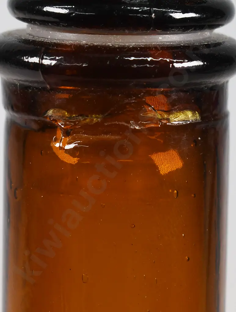 PAIR OF AMBER GLASS DOG DECANTERS Image 1++