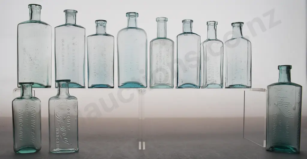 WANGANUI & TE AWAMUTU CHEMIST BOTTLES Image 1++