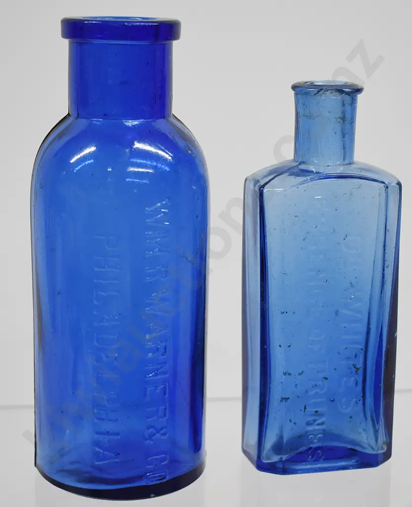 COBALT BLUE POISON/CURE BOTTLES Image 1++