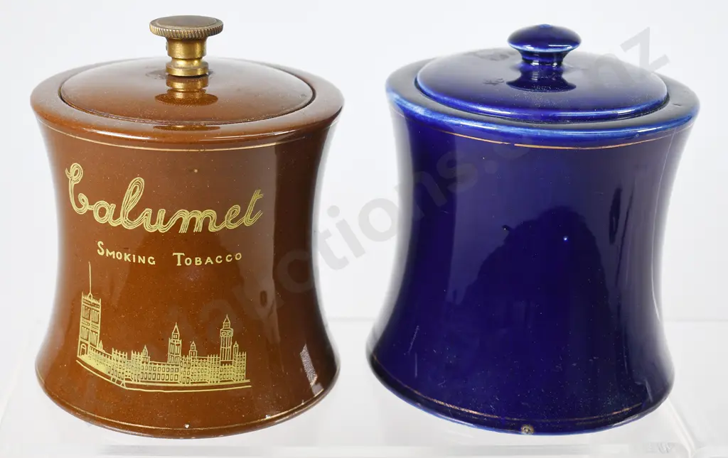 CALUMET LIDDED TOBACCO JARS Image 1++