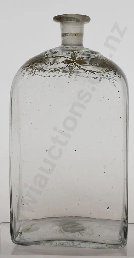 EARLY PONTILLED BOTTLE WITH GOLD DECORATION Image 1++