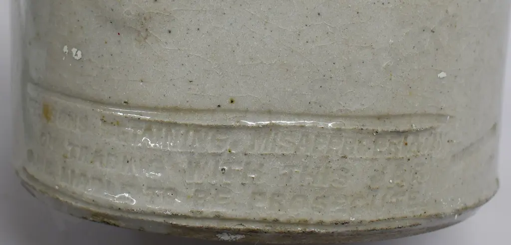 SIMMONDS & OSBORNE AUCKLAND &  WELLINGTON STONE JAR Image 1++