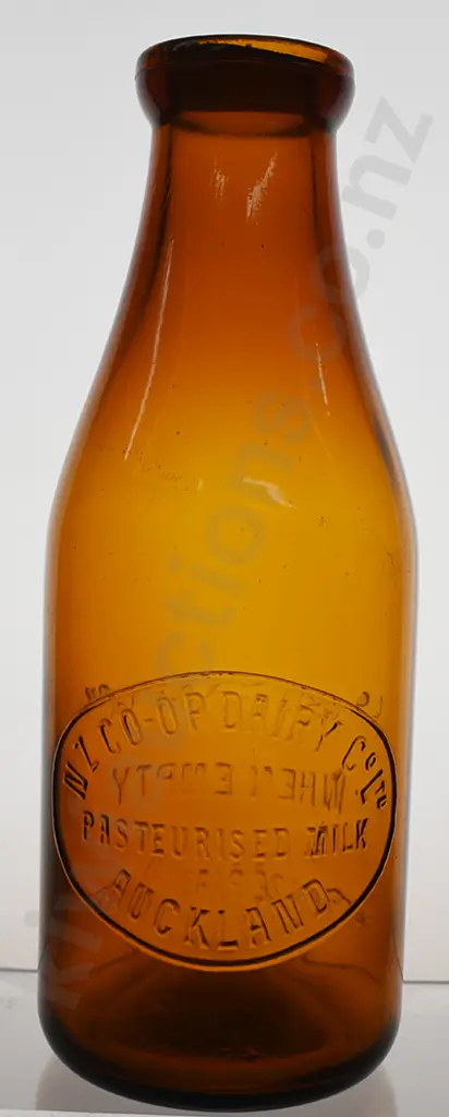 AUCKLAND AMBER MILK BOTTLES Image 1++