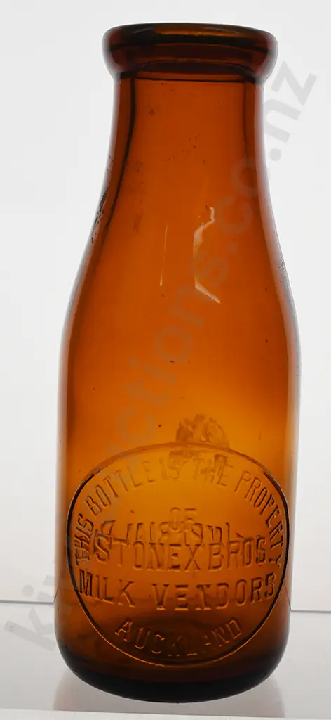 AUCKLAND AMBER MILK BOTTLES Image 1++