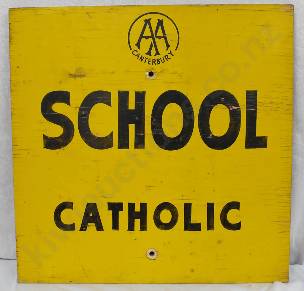 CATHOLIC SCHOOL AA ROAD SIGN Image 1++