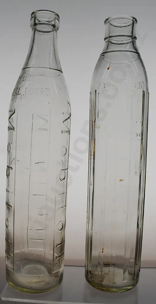 MOBIL AND SHELL QUART OIL BOTTLES Image 1++