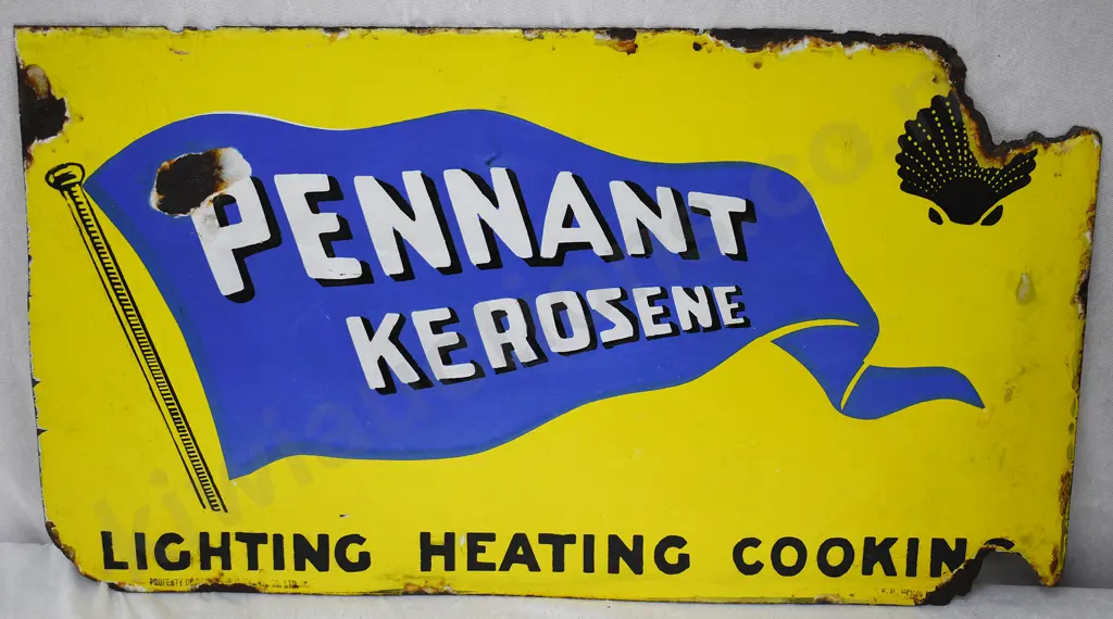 PENNANT KEROSENE DOUBLE SIDED ENAMEL SIGN Image 1++