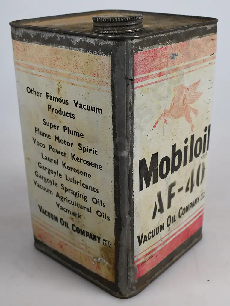 MOBILOIL TIN, AF-40, VACUUM OIL COMPANY Image 1++