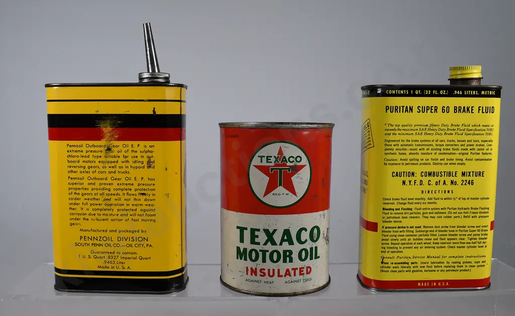 PENZOIL TEXACO & PURITAN TINS Image 1++