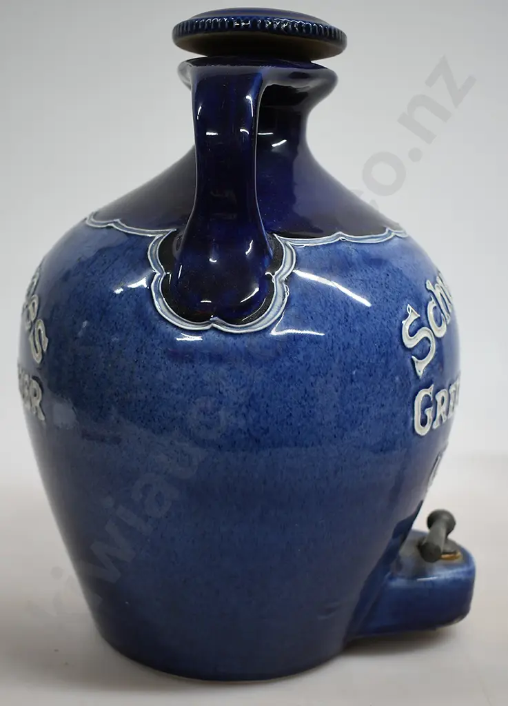 SCHWEPPES GREEN GINGER WINE STONEWARE DRINKS DISPENSER Image 1++