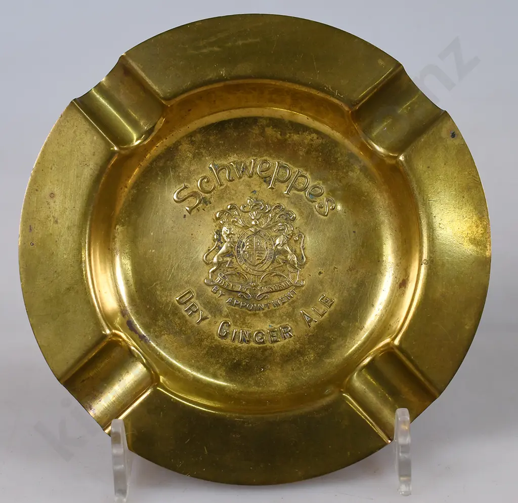 SCHWEPPES DRY GINGER ALE BRASS ASHTRAY Image 1++