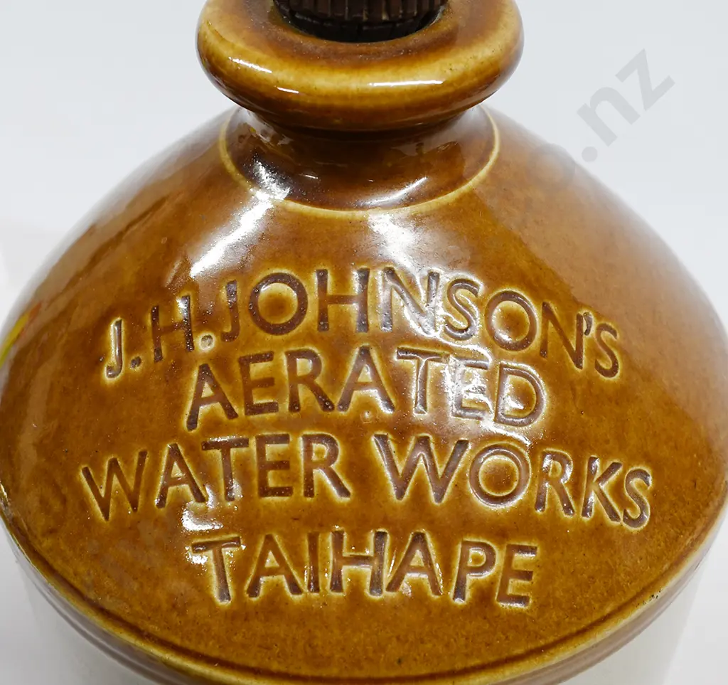 JOHNSONS AERATED WATER WORKS TAIHAPE STONE JAR Image 1++